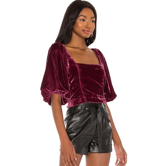 🔥Free People Velvet Open back top - Picture 4 of 11